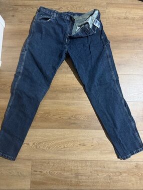Men's Dark Blue Denim Jeans - Classic Straight Fit
